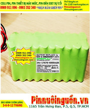 Pin sạc 24V-17670-4000mAh, Pin sạc NiMh 24V-17670-4000mAh, Pin GREPOW 24V-17670-4000mAh