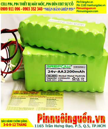 Pin sạc 24v-AA2200mAh; Pin sạc NiMh 24v-AA2200mAh, Pin sạc GREPOW 24v-AA2200mAh chính hãng