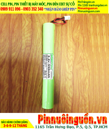 Pin đèn Exit thoát hiểm 2.4v 550mAh, Pin đèn sự cố khẩn cấp 2.4v 550mAh, Pin sạc NiMh 2.4v AA550mAh