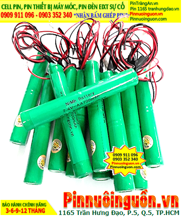 Pin đèn Exit thoát hiểm 2.4v-AA700mAh, Pin đèn sự cố khẩn cấp 2.4v-AA700mAh, Pin sạc 2.4v-AA700mAh