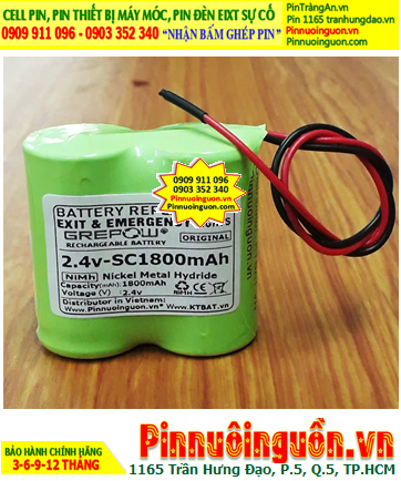 Pin đèn Exit thoát hiểm 2.4v-SC1800mAh, Pin đèn sự cố khẩn cấp 2.4v-SC1800mAh, Pin sạc 2.4v-SC1800mAh