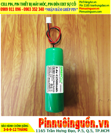 Pin đèn Exit thoát hiểm 2.4v-C2500mAh, Pin đèn sự cố khẩn cấp 2.4v-C2500mAh, Pin sạc 2.4v-C2500mAh