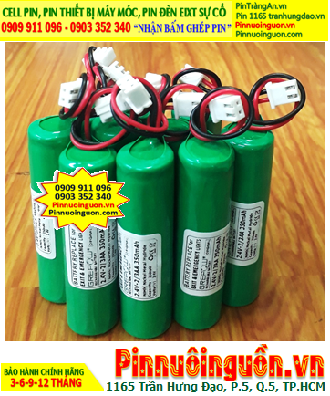 Pin đèn Exit thoát hiểm 2.4v-2/3AA350mAh, Pin đèn sự cố khẩn cấp 2.4v-2/3AA350mAh chính hãng