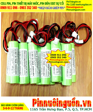 Pin đèn Exit thoát hiểm 2.4v-2/3AA350mAh, Pin đèn sự cố khẩn cấp 2.4v-2/3AA350mAh chính hãng