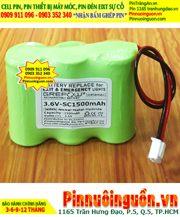 Pin đèn Exit thoát hiểm 3.6v-SC1500mAh, Pin đèn sự cố khẩn cấp 3.6v-SC1500mAh, Pin sạc 3.6v-SC1500mAh