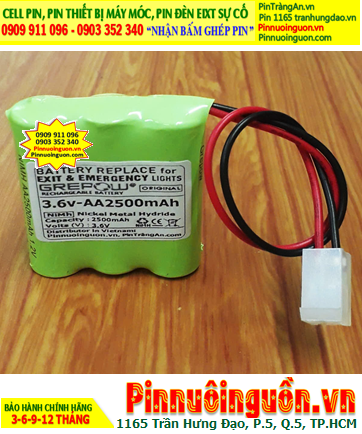 Pin đèn Exit thoát hiểm 3.6v-AA2500mAh, Pin đèn SỰ cố khẩn cấp 3.6v-AA2500mAh, Pin SẠC 3.6v-AA2500mAh