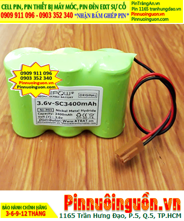 Pin nuôi nguồn NiMh 3.6v-SC3400mAh, Pin sạc 3.6v-SC3400mAh, Pin sạc GREPOW 3.6v-SC3400mAh chính hãng