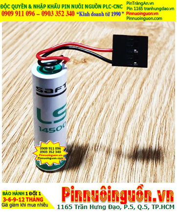 Saft LS14500 (Zắc JEA 4holes); Pin nuôi nguồn PLC Saft LS14500 lithium 3.6v AA 2600mAh _Xuất xứ Pháp
