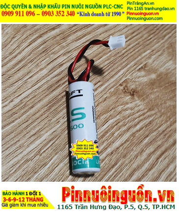 Saft LS14500 (Zắc PH2.54-2P); Pin nuôi nguồn PLC Saft LS14500 lithium 3.6v AA 2600mAh _Xuất xứ Pháp