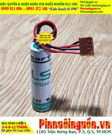 Saft LS14500 (Zắc VTC holes); Pin nuôi nguồn PLC Saft LS14500 lithium 3.6v AA 2600mAh _Xuất xứ Pháp