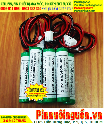 NiMh 1.2v-AAA400mAh; Pin sạc công nghiệp đầu bằng GREPOW NiMh 1.2v-AAA400mAh /Đã gắn Zắc cắm