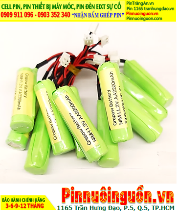Pin NiMh 1.2v AA2200mAh; Pin sạc công nghiệp đầu bằng NiMh 1.2v AA2200mAh (CÓ GẮN SẲN ZẮC)