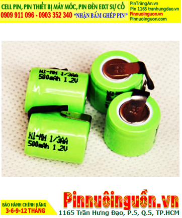 Pin sạc 1.2V-1/3AA500mAh, Pin sạc NiMh 1.2V-1/3AA500mAh, Pin sạc công nghiệp 1.2V-1/3AA500mAh (chân thép)