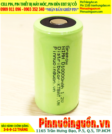 NiMh 1.2v D10 000mAh; Cell pin sạc NiMh 1.2v D10 000mAh; Pin sạc đầu bằng NiMh 1.2v D10 000mAh
