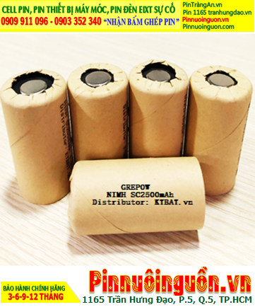 NiMh 1.2v SC2500mAh; Cell pin sạc NiMh 1.2v SC2500mAh; Pin sạc công nghiệp đầu bằng NiMh 1.2v SC2500mAh