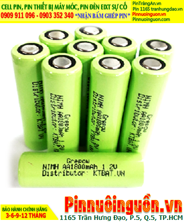 NiMh 1.2v AA1800mAh; Cell pin sạc NiMh 1.2v AA1800mAh; Pin sạc công nghiệp đầu bằng NiMh 1.2v AA1800mAh