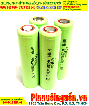 NiMh 1.2v AA2100mAh; Cell pin sạc NiMh 1.2v AA2100mAh; Pin sạc công nghiệp đầu bằng NiMh 1.2v AA2100mAh
