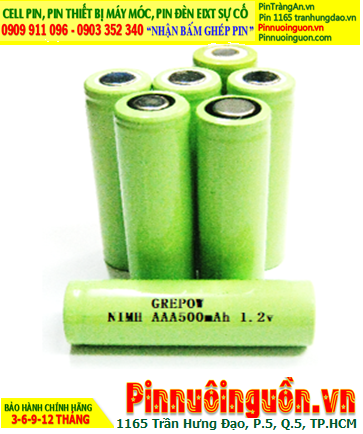 NiMh 1.2v AAA500mAh; Cell pin sạc NiMh 1.2v AAA500mAh; Pin sạc đầu bằng NiMh 1.2v AAA500mAh