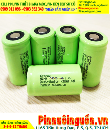 NiMh 1.2v C4000mAh; Cell pin sạc NiMh 1.2v C4000mAh; Pin sạc công nghiệp đầu bằng NiMh 1.2v C4000mAh