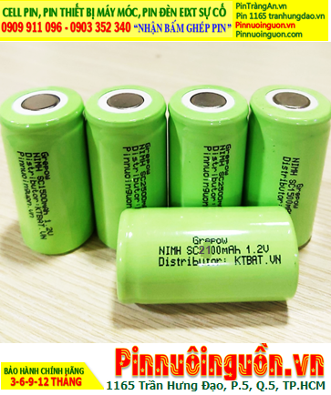 NiMh 1.2v SC2100mAh; Cell pin sạc NiMh 1.2v SC2100mAh; Pin sạc công nghiệp đầu bằng NiMh 1.2v SC2100mAh