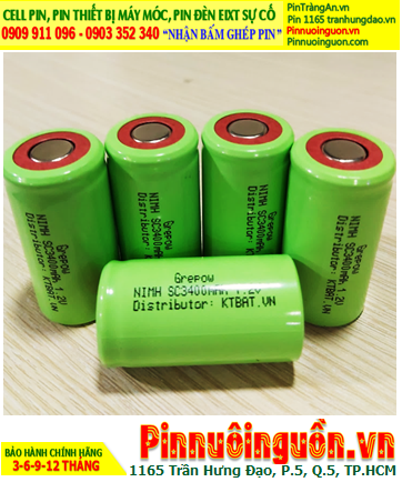 NiMh 1.2v SC3300mAh; Cell pin sạc NiMh 1.2v SC3300mAh; Pin sạc công nghiệp đầu bằng NiMh 1.2v SC3300mAh