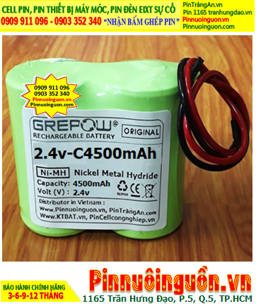 Pin sạc 2.4v-C4500mAh, Pin sạc NiMh 2.4v-C4500mAh, Pin sạc GREPOW 2.4v-C4500mAh chính hãng