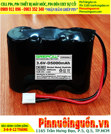 Pin sạc 3.6v-D5000mAh, Pin sạc NiMh 3.6v-D5000mAh, Pin sạc GREPOW 3.6v-D5000mAh chính hãng
