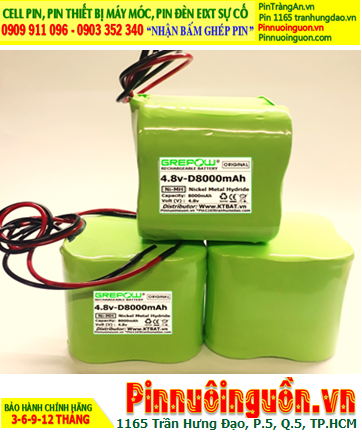 Pin sạc 4.8v-D8000mAh, Pin sạc NiMh 4.8v-D8000mAh, Pin GREPOW 4.8v-D8000mAh chất lượng cao
