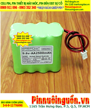Pin sạc 9.6v-AA2500mAh, Pin sạc NiMh 9.6v-AA2500mAh, Pin sạc GREPOW 9.6v-AA2500mAh chính hãng