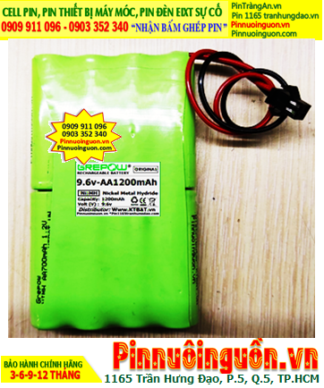 Pin sạc 9.6v-AA1200mAh, Pin sạc NIMh 9.6v-AA1200mAh, Pin sạc GREPOW 9.6v-AA1200mAh chính hãng