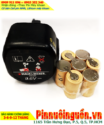 Pin sạc 9.6v-SC2000mAh (9.6v-2.0Ah), Nhận đóng pin máy khoan Back & Decker PS120B 9.6v-2.0Ah