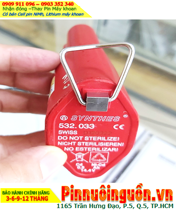 Pin sạc 14.4v-2000mAh (14.4v-2.0Ah), Nhận đóng pin máy khoan SYNTHES 532.033 NiMh 14.4-2.0Ah