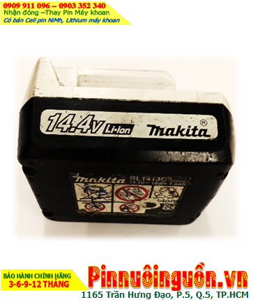 Pin sạc 14.4v-1.300mAh (14.4v-1.3Ah), Nhận đóng Pin máy khoan Makita BL1413C (Lithium 14.4v-1.3Ah)