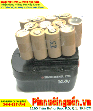 Pin sạc 14.4v-2000mAh (14.4v-2.0Ah), Nhận đóng Pin Máy khoan BLACK & DECKER 14.4v-2000mAh (14.4v-2.0Ah)