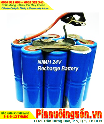 Pin sạc 24v-C2500mAh (24v-2.5Ah), Nhận đóng Pin máy khoan 24v-C2500mAh (NiMh 24v-2.5Ah)