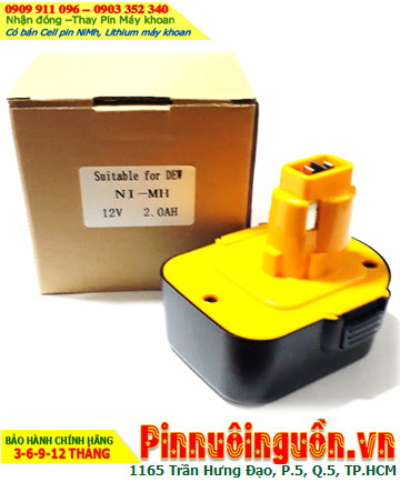 Pin sạc 121v-2100mAh (12v-2.1Ah), Nhận đóng Pin máy khoan Dewalt 12v-2100mAh (NiMh 12v-2.1Ah)