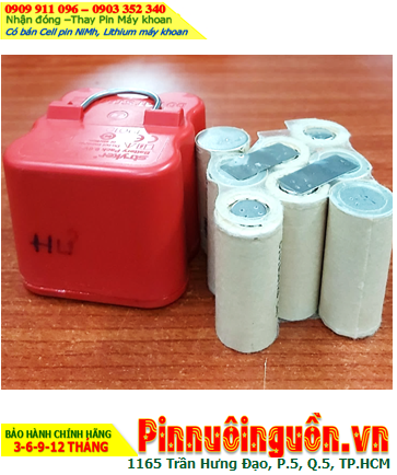 Pin sạc 9.6v-2100mAh (9.6v-2.1Ah), Nhận đóng pin máy khoan Hitachi 9.6v-2100mAh (NiMh 9.6v-2.1Ah)
