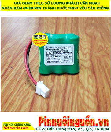 Pin sạc NiMh 3.6v 2/3AAA 350mAh; Pin điện thoại bàn không dây 3.6v 2/3AAA 350mAh