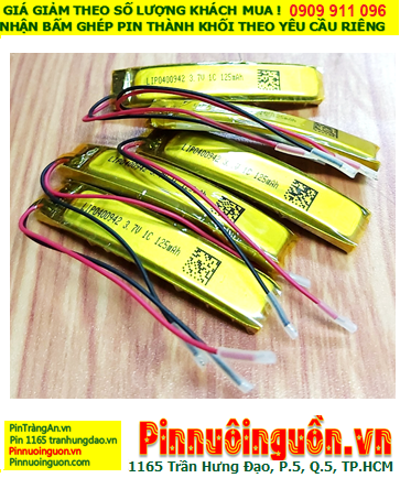 LiPolymer 400942 _Rechargeable Lithium 3.7v Battery with 125mAh for Bluetooth