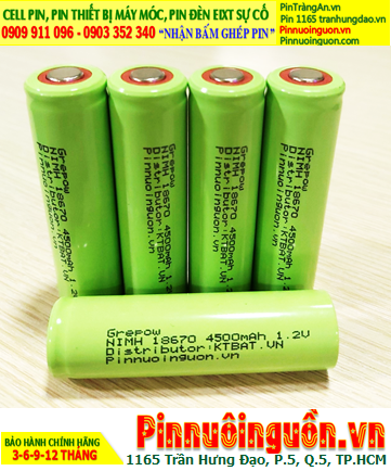 NiMh 18670-4500mAh 1.2v Rechargeable Battery | In stock now