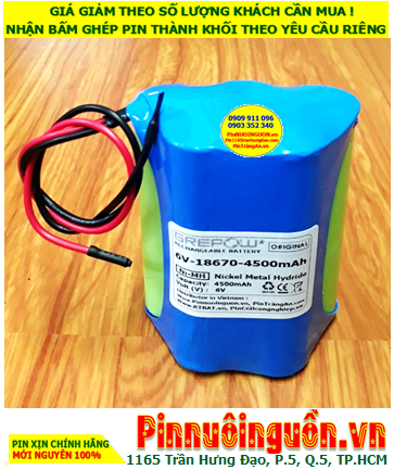 NiMh 6v-18670-4500mAh Rechargeable Battery Pack