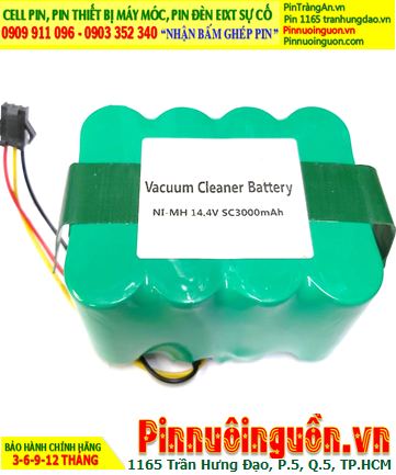 Pin sạc 14.4v-SC3000mAh, Pin iRobot 14.4v-SC3000mAh, Nhận đóng pin iRobot 14.4v-SC3000mAh (NiMh 14.4v-3.0Ah)