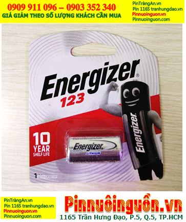 Energizer CR123A, Pin Energizer CR123A, CR17345 PhotoLithium 3v chính hãng (Vỉ 1viên)