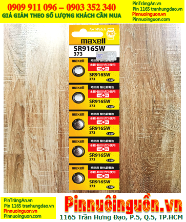 COMBO 01vỉ=5viên Pin 1.55v Silver Oxide Maxell SR916SW Pin 373 - Giá chỉ 95.000/vỉ 5viên