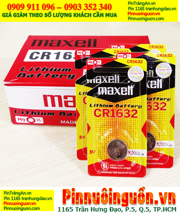 COMBO 01Hộp=20vỉ Pin Maxell CR1632-1BS PRO Lithium 3v Xuất xứ Nhật _Giá chỉ 539.000/Hộp 20vỉ