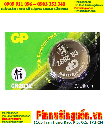 Pin GP CR2032; Pin 3v lithium GP CR2032 Longer Lasting Power chính hãng