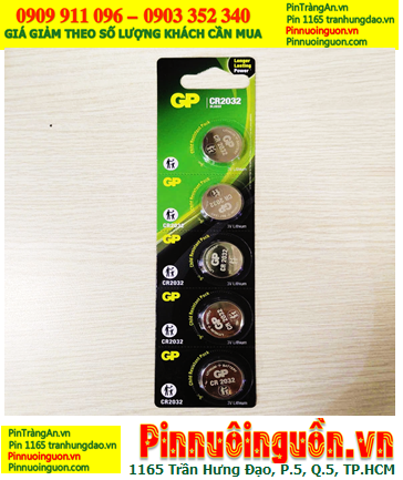 COMBO mua 01vỉ=5viên Pin đồng xu GP CR2032 DL2032  Lithium 3v chính hãng _Giá chỉ 49.000đ/ vỉ 5viên