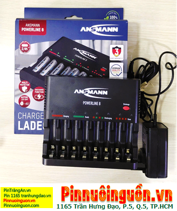 Powerline 8; Máy sạc 8 Pin AA-AAA Ansman Powerline 8 _ sạc được 1,2,3,4,5,6,7,8 pin _Tự ngắt điện khi sạc đầy
