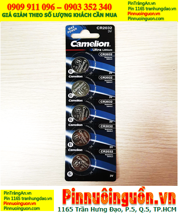 Camelion CR2032, Pin đồng xu 3v Lithium CR2032 chính hãng _ Giá chỉ 35.000Đ/ Vỉ 5viên