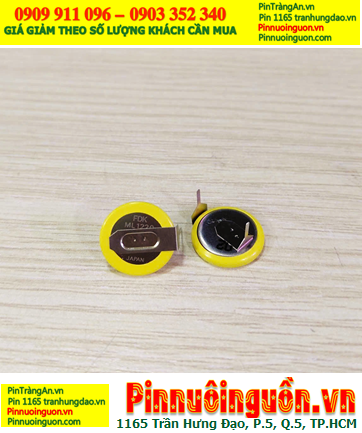 FDK ML1220 (chân thép), Pin sạc 3v lithium FDK ML1220 chính hãng, Xuất xứ NHẬT (Made in Japan)